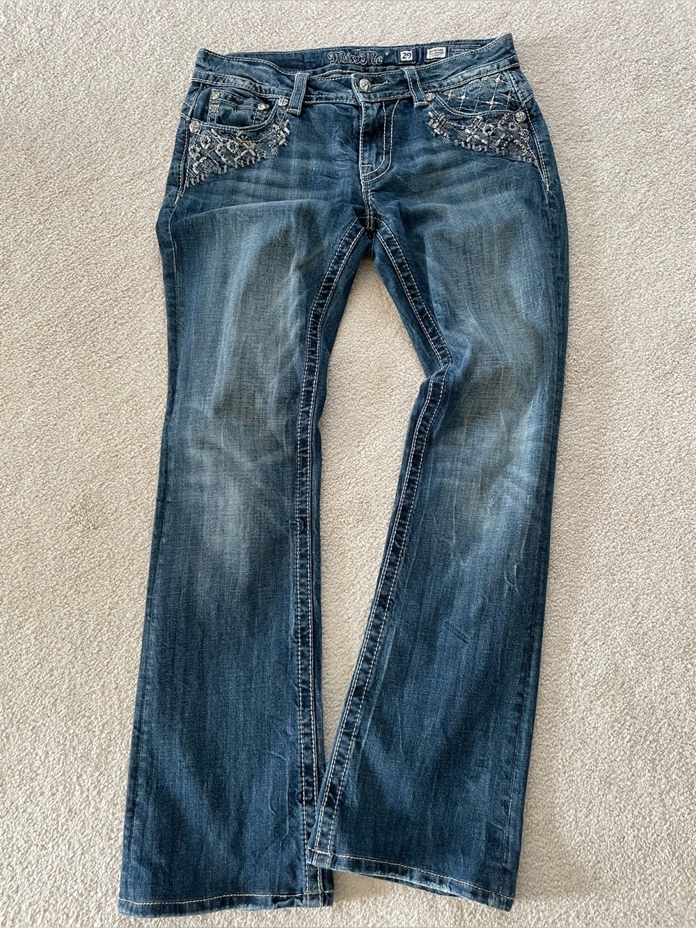 Womens Miss Me Dark Blue Denim Jeans -
